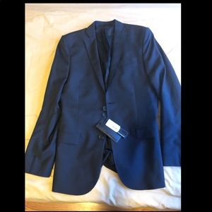 Brand New (with Tags!) Slim Fit Navy Blazer in 100% Italian Wool by J Lindenberg